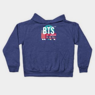 Bratislava, Slovakia (BTS) Airport Code Baggage Tag Kids Hoodie